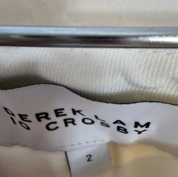 DEREK Lam 10 Crosby size 2 white pants with slit at hem NWOT - Picture 2 of 5